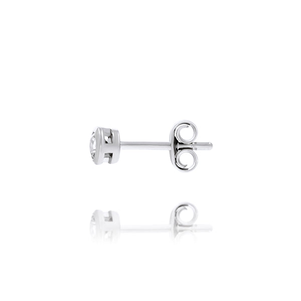 Silver Infinity CZ Stud Earrings