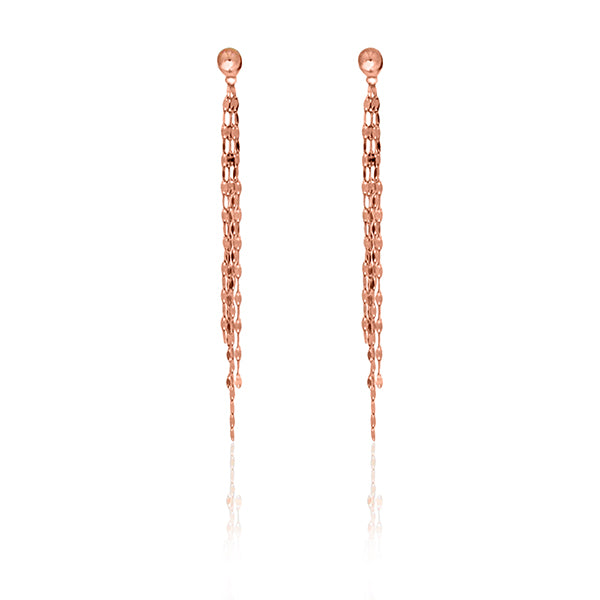 Rose Gold Plated Dome Ball Studs With Chain Jacket