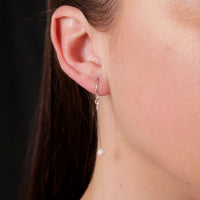 White Opalite Ball Drop Earrings