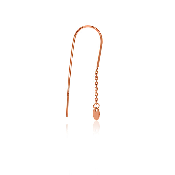 Rose Gold Plated Hook Thread Earrings With Circles