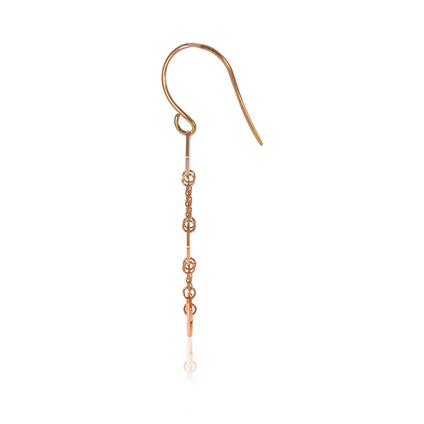 Rose Gold Plated 4 Disc Drop Earrings