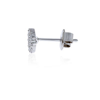 Silver CZ Round Stud Earrings