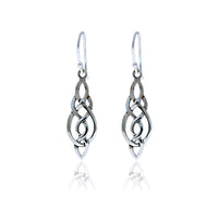 Silver Celtic Knot Drop Earrings