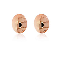 Rose Gold Plated Plain Oval Stud Earrings