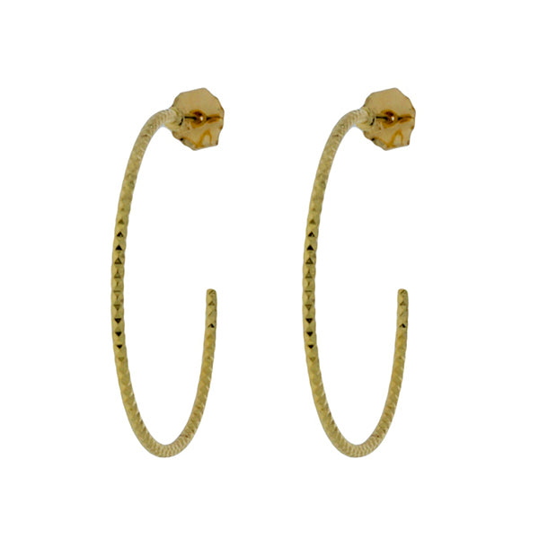 Mojo Yellow Gold Plated Faceted Hoop Earrings