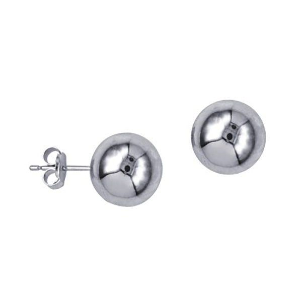 Silver 10mm Ball Stud Earrings
