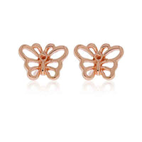 Butterfly Stud Earrings With Rose Gold Plated Detail