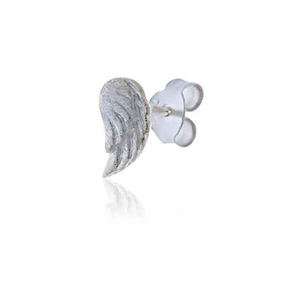 Silver Mini Angel Wings Stud Earrings