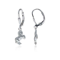 Silver Horse Drop Earrings