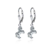 Silver Horse Drop Earrings