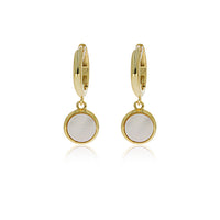Yellow Plated Mother Of Pearl Drop Earring