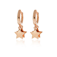 Rose Gold Plated Huggies With Star Drops