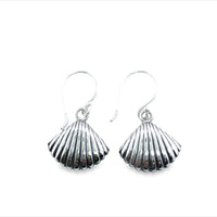 Silver Scallop Shell Earrings With Shep Hooks