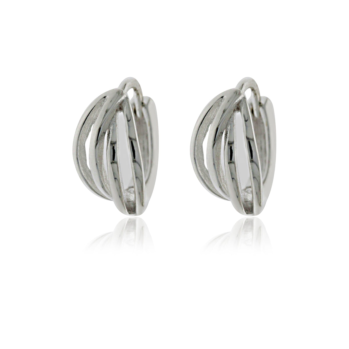 Silver Open Wire Huggie Earrings