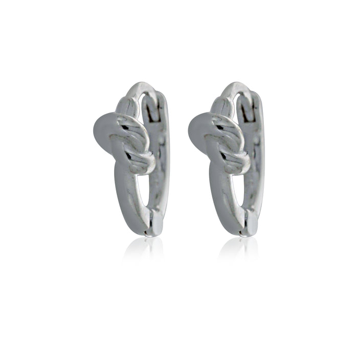 Silver Small Knot Huggie Earrings