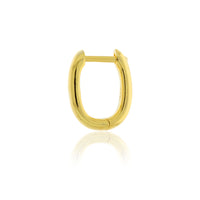 Yellow Gold Plated Squared Oval/Half Round Huggies