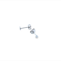 Rhodium Plated Small Polished Stud Earrings