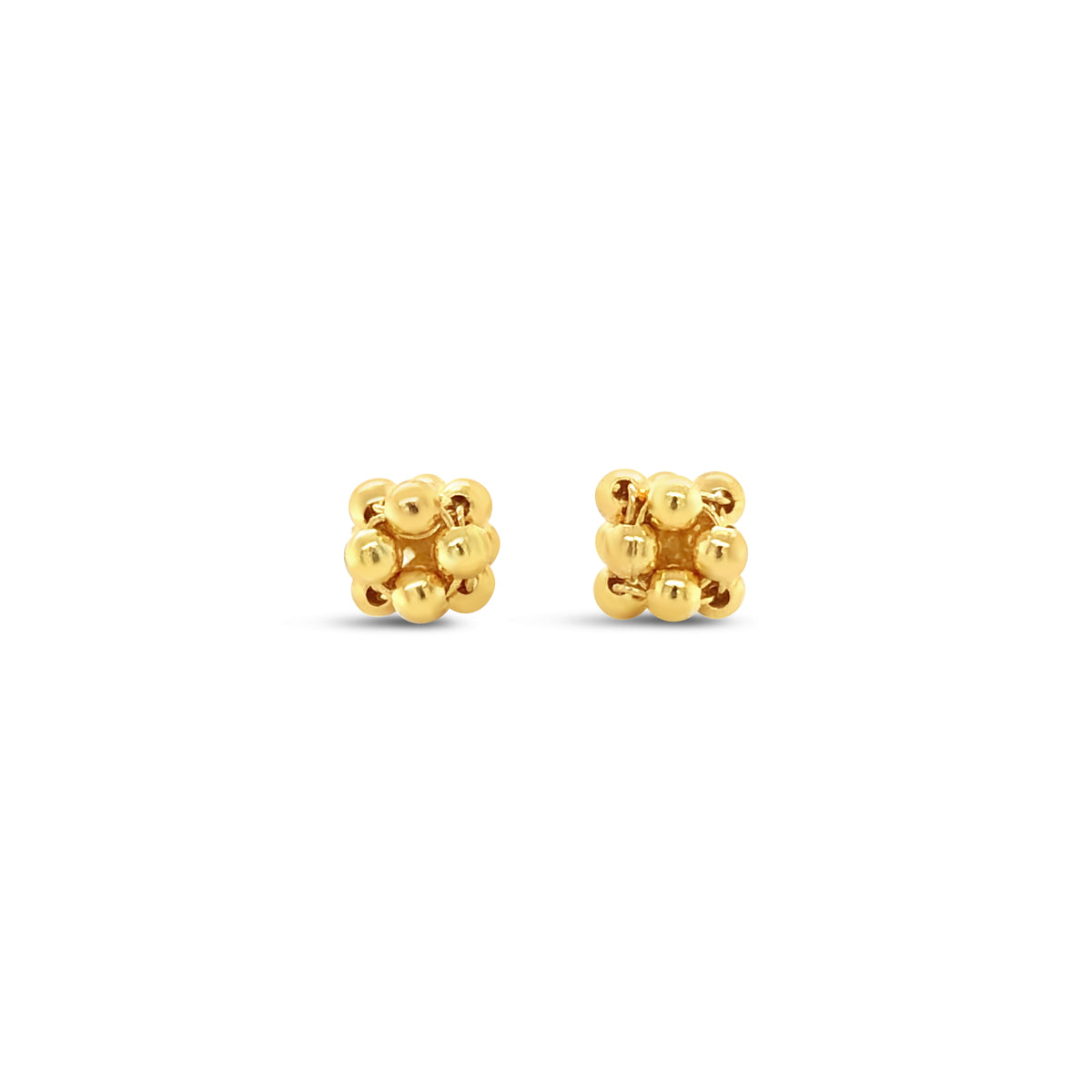 Onatah Sterling Silver Gold Plated Miniballs Stud Earrings