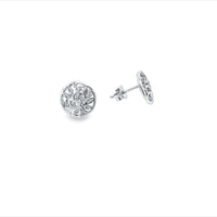 Sterling Silver Tree Of Life With Cubic Zirconia Stud Earrings