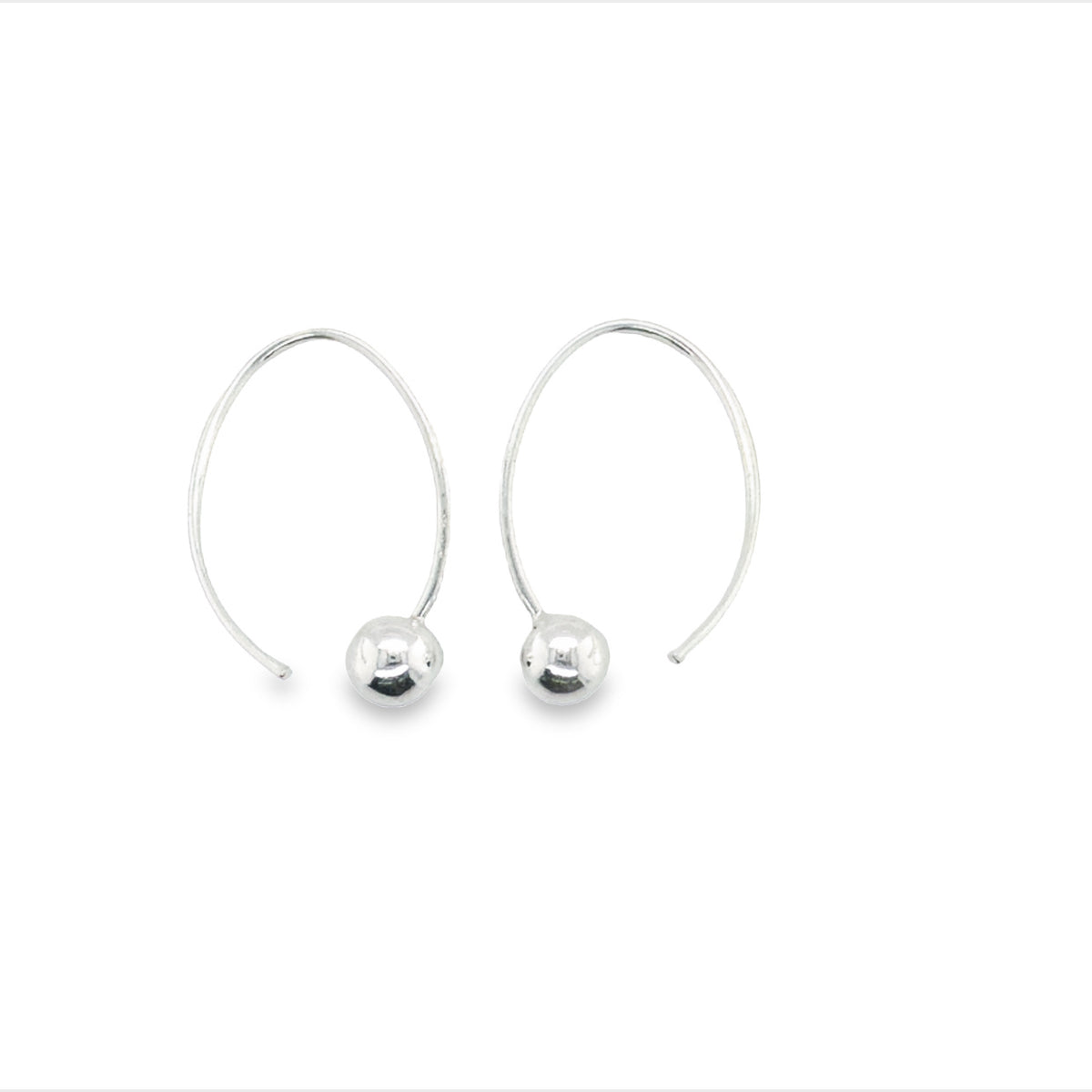Onatah Sterling Silver Fixed Hook And Ball Earrings