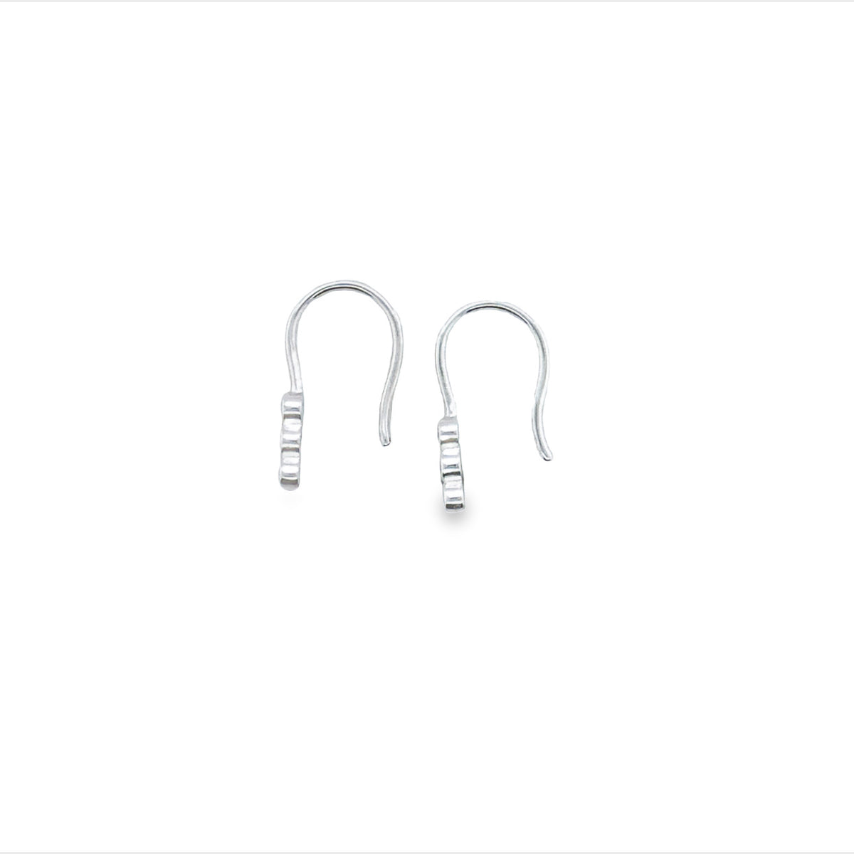 Onatah Sterling Silver 3 Bezel Drop Black Cz Earrings With Fixed Shephooks