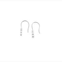 Onatah Sterling Silver 3 Bezel Drop Black Cz Earrings With Fixed Shephooks
