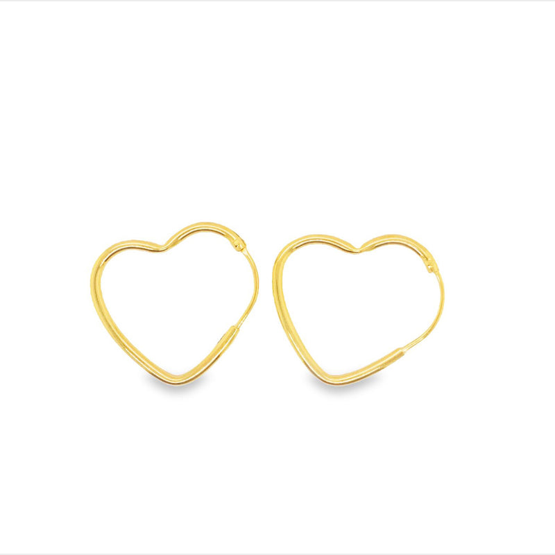 Yellow Gold Plated Heart Hoop Earrings