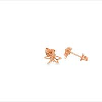 Sterling Silver Rose Gold Plated Dragonfly Stud Earrings