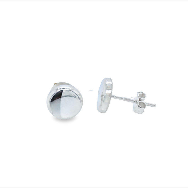 Sterling Silver Medium Size Disc Stud Earrings