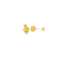 Silver Yellow Gold Plated Knotted Ball Stud Earrings